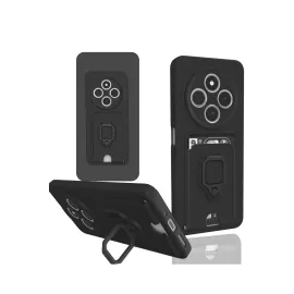 Newface Xiaomi Redmi 14C Kılıf Zuma Kartvizitli Yüzüklü Silikon - Siyah