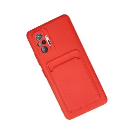 Newface Xiaomi Redmi Note 10 Pro Kılıf Kelvin Kartvizitli Silikon - Kırmızı