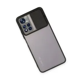 Newface Xiaomi Redmi Note 11T Kılıf Palm Buzlu Kamera Sürgülü Silikon - Siyah