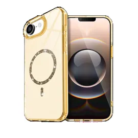 Newface Apple Iphone 16E Live Diamond Magsafe Kapak - Sarı