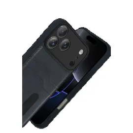 Newface Apple Iphone 17 Pro Max Sara Kartvizitli Deri Kılıf - Siyah