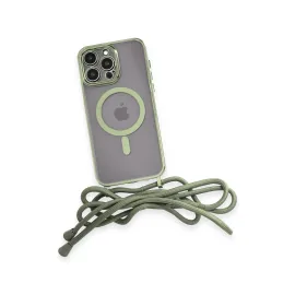 Newface Iphone 12 Pro Max Kılıf Divo Lazer Askılı Magsafe Kapak - Koyu Yeşil