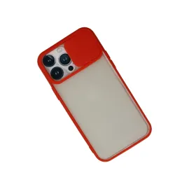 Newface Iphone 13 Pro Max Kılıf Palm Buzlu Kamera Sürgülü Silikon - Kırmızı