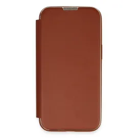 Newface Iphone 14 Kılıf Dolpin Kapaklı - Kahverengi