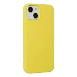 Newface Iphone 14 Kılıf Nano Içi Kadife Silikon - Sarı