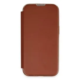 Newface Iphone 14 Pro Max Kılıf Dolpin Kapaklı - Kahverengi