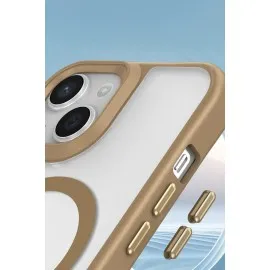 Newface Iphone 15 Plus Kılıf Enka Magsafe Silikon Kılıf - Desert