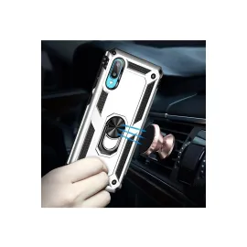 Newface Samsung Galaxy A02 Kılıf Sofya Yüzüklü Silikon Kapak - Gümüş