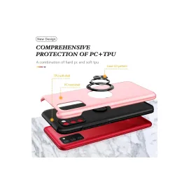 Newface Samsung Galaxy A02S Kılıf Elit Yüzüklü Kapak - Pembe