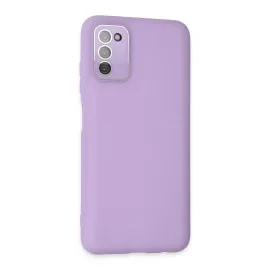 Newface Samsung Galaxy A03S Kılıf Lansman Glass Kapak - Lila