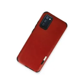 Newface Samsung Galaxy A03S Kılıf Loop Deri Silikon - Kırmızı
