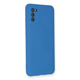 Newface Samsung Galaxy A03S Kılıf Nano Içi Kadife Silikon - Mavi