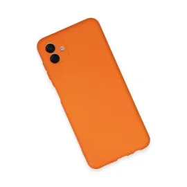 Newface Samsung Galaxy A04E Kılıf Nano Içi Kadife Silikon - Turuncu