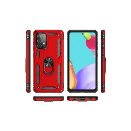 Newface Samsung Galaxy A52 Kılıf Sofya Yüzüklü Silikon Kapak - Kırmızı