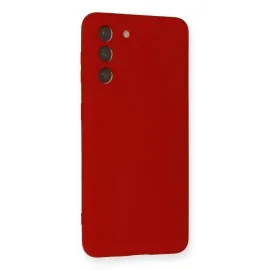 Newface Samsung Galaxy S21 Kılıf Nano içi Kadife Silikon - Kırmızı