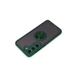 Newface Samsung Galaxy S23 Kılıf Montreal Yüzüklü Silikon Kapak - Yeşil