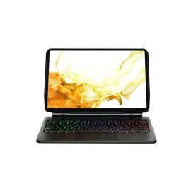 Newface Samsung Galaxy T870 Tab S7 11 Kılıf Eternal Ledli Klavyeli Tablet Kılıfı - Siyah