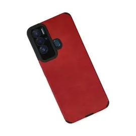 Newface Tecno Pova Neo Kılıf Loop Deri Silikon - Kırmızı