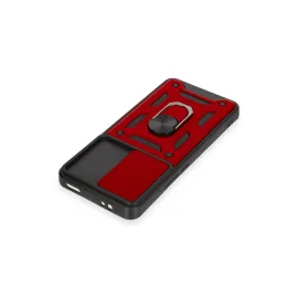 Newface Xiaomi Mi 12T Pro Kılıf Pars Lens Yüzüklü Silikon - Kırmızı