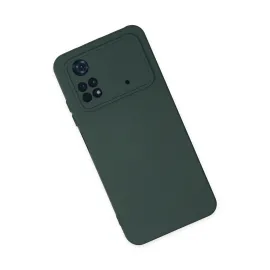 Newface Xiaomi Poco M4 Pro 4G Kılıf Nano Içi Kadife Silikon - Koyu Yeşil