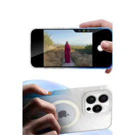 Newface Apple Iphone 16E Pummel Shiny Magsafe Kapak - Siyah