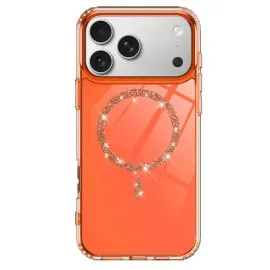 Newface Apple Iphone 17 Pro Live Diamond Magsafe Kapak - Turuncu
