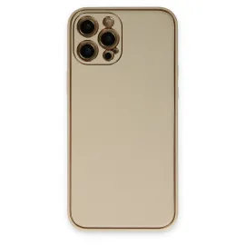 Newface Iphone 12 Pro Kılıf Coco Deri Silikon Kapak - Gold