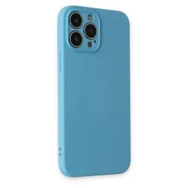 Newface iPhone 13 Pro Max Kılıf Nano içi Kadife Silikon - Mavi