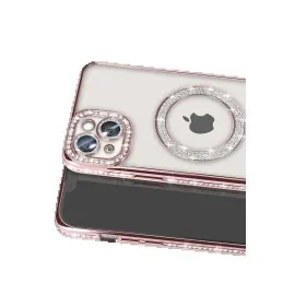 Newface Iphone 15 Kılıf Joke Simli Magneticsafe Kılıf - Pembe