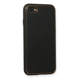 Newface Iphone 7 Kılıf Coco Deri Silikon Kapak - Siyah