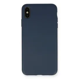 Newface Iphone Xs Max Kılıf Nano Içi Kadife Silikon - Lacivert