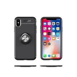 Newface Iphone Xs Max Kılıf Range Yüzüklü Silikon - Siyah-Mavi