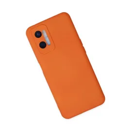 Newface Oppo A96 Kılıf Nano Içi Kadife Silikon - Turuncu