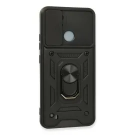 Newface Realme C11 2021 Kılıf Pars Lens Yüzüklü Silikon - Siyah