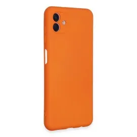 Newface Samsung Galaxy A04E Kılıf Nano Içi Kadife Silikon - Turuncu
