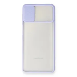 Newface Samsung Galaxy M51 Kılıf Palm Buzlu Kamera Sürgülü Silikon - Lila