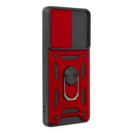 Newface Samsung Galaxy S20 Fe Kılıf Pars Lens Yüzüklü Silikon - Kırmızı