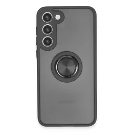 Newface Samsung Galaxy S23 Plus Kılıf Montreal Yüzüklü Silikon Kapak - Siyah