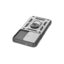 Newface Samsung Galaxy S24 Kılıf Pars Lens Yüzüklü Silikon - Gümüş