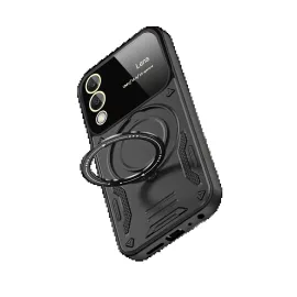 Newface Samsung Galaxy S25 Fe Kılıf Joy Lens Standlı Kapak - Siyah