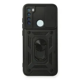 Newface Xiaomi Redmi Note 8 Kılıf Pars Lens Yüzüklü Silikon - Siyah