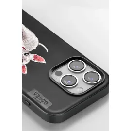 Venco Iphone 16 Perma Desenli Kapak - Koyu Kahve