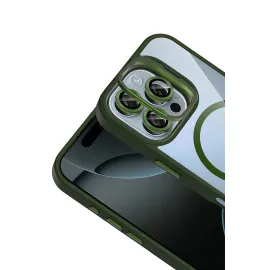 Joko Apple Iphone 16 Pro Max Remim Lensli Magsafe Standlı Kapak - Koyu Yeşil