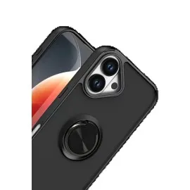 Newface Apple iPhone 17 Montreal Yüzüklü Silikon Kapak - Siyah
