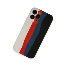 Newface Iphone 13 Pro Kılıf Ebruli Lansman Silikon - Beyaz-Siyah