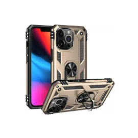 Newface Iphone 14 Pro Max Kılıf Sofya Yüzüklü Silikon Kapak - Gold