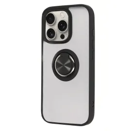 Newface Iphone 16 Pro Kılıf Montreal Yüzüklü Silikon Kapak - Siyah