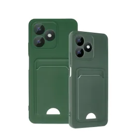 Newface Realme Note 50 4G Kılıf Kelvin Kartvizitli Silikon - Koyu Yeşil