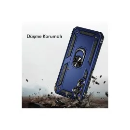 Newface Samsung Galaxy A04S Kılıf Sofya Yüzüklü Silikon Kapak - Siyah