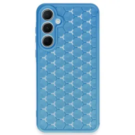 Newface Samsung Galaxy A25 5G Kılıf Petek Silikon Kapak - Mavi